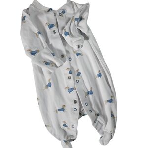 Babycottons Soft White Dachshund Print footed Pajama